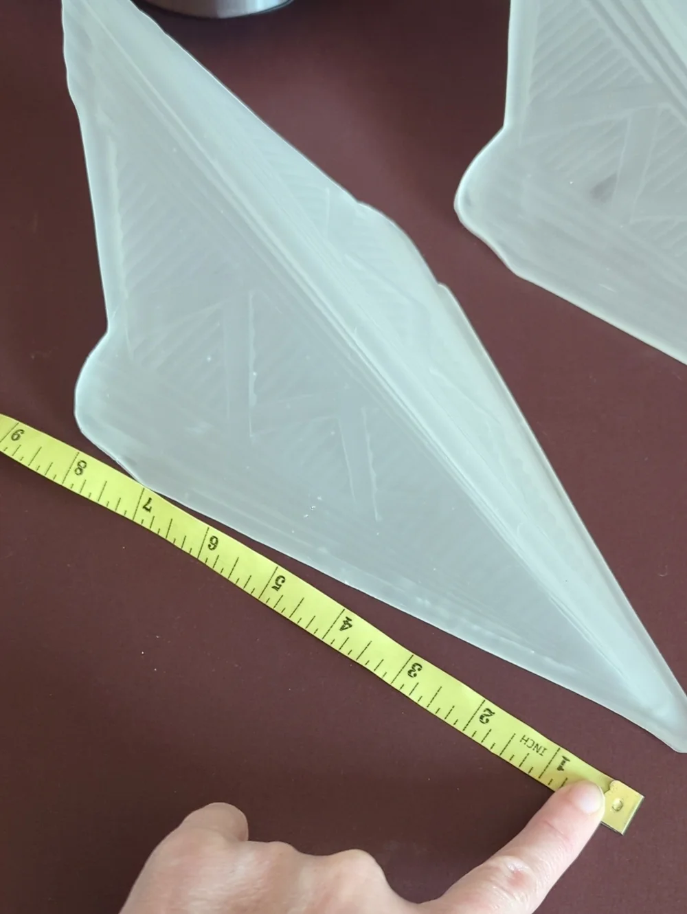 ANTIQUE Art Deco French Frosted Glass Slip Shades Set of Two